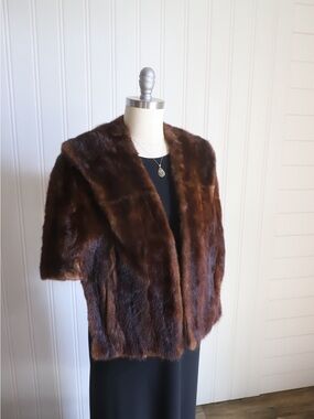 Vintage Brown fur shawl